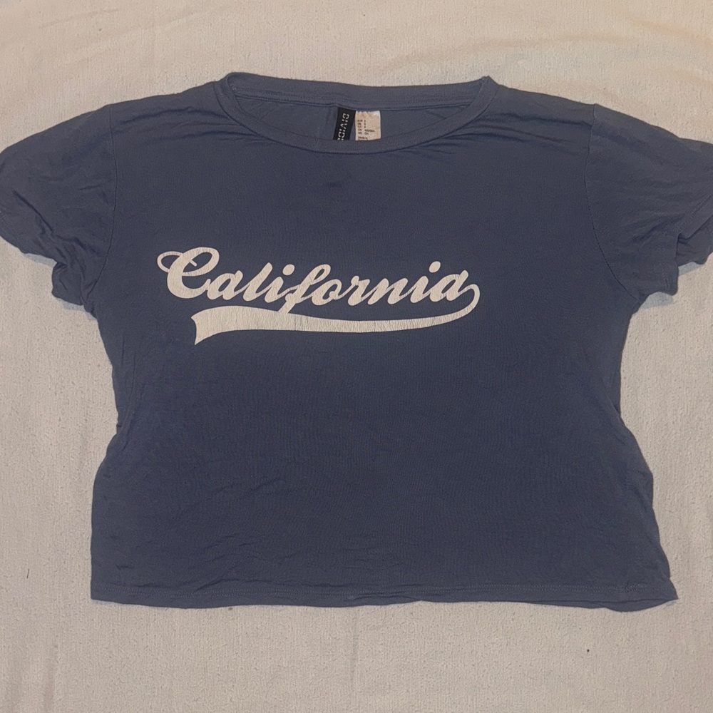 H&M Blue California Crop Top